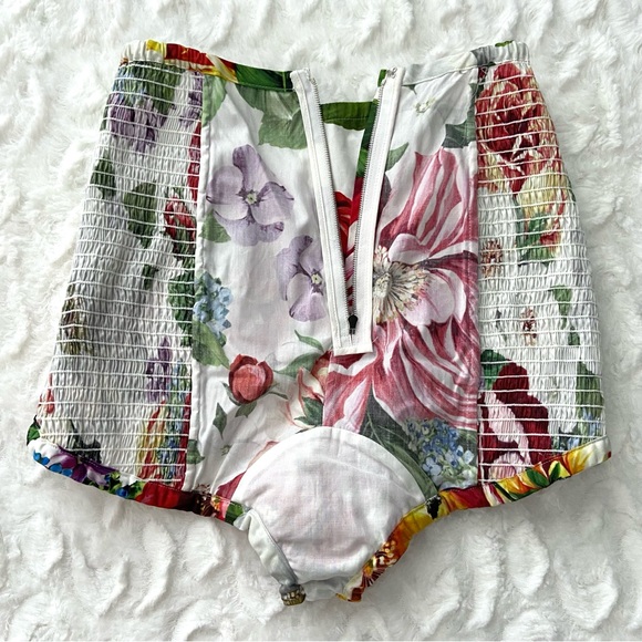 DOLCE & GABBANA Multicolor Floral Print Cotton Mini Dress Top and Shorts SET 2pc - Picture 12 of 16